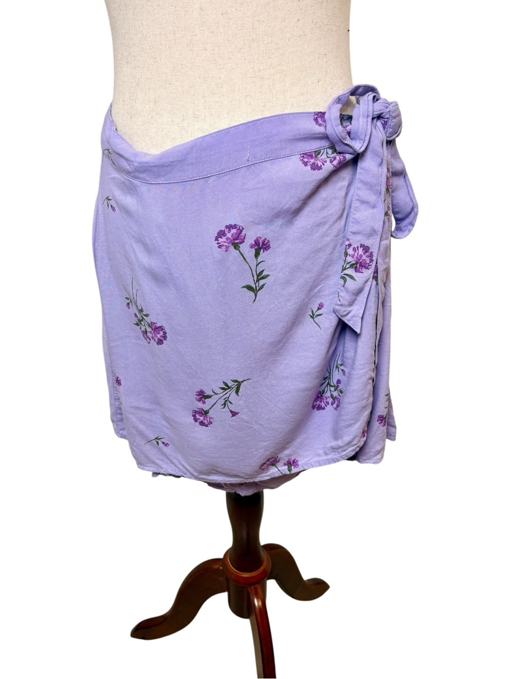BP. Purple Floral Wrap Mini Skirt Flowy & Feminine Size Large